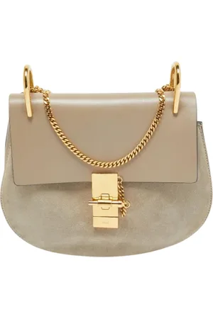 Chloé Pre-owned, Kobieta, Szary, ONE SIZE, Zamsz, Pre-owned skórzane torby na ramię