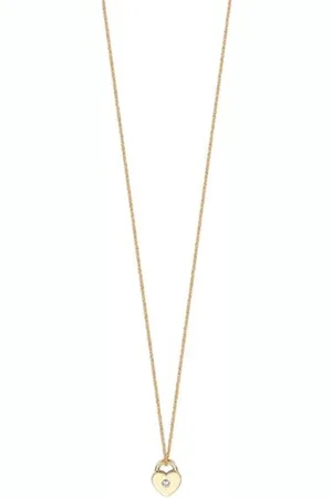 ESPRIT Akcesoria, Kobieta, Żółty, ONE SIZE, Kolczyk Serce Fave Złoto Biały Cyrkon 45 cm Esnl 01171242