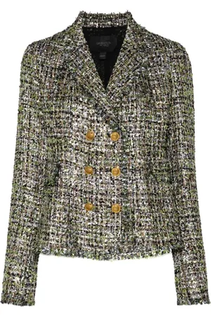 Giambattista Valli Kurtki, Kobieta, Zielony, S, Tweed, Tweed Blazer Marynarka