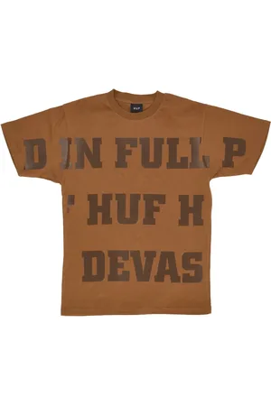 Huf Koszulki, Mężczyzna, brązowy, S, Duży Męski T-shirt z gumy i okrągłym dekoltem