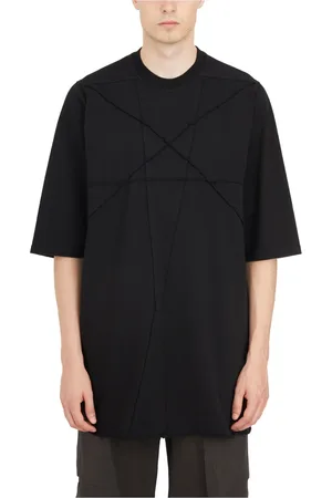 Rick Owens Koszulki, Mężczyzna, Czarny, M, Bawełna, Jumbo T-Shirt z Krótkim Rękawem