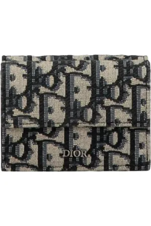 Dior Pre-owned, Kobieta, Niebieski, ONE SIZE, Skóra, Pre-owned portfele płócienne
