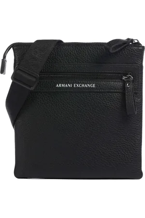 Armani Exchange Torebki, Mężczyzna, Czarny, ONE SIZE, Czarna Torba Crossbody z Przodnią Kieszenią na Zamek