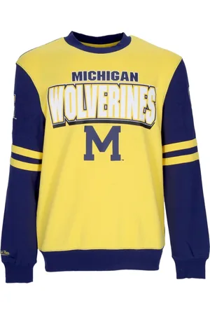 Mitchell & Ness Bluzy, Mężczyzna, Wielobarwność, L, Michigan Wolverines Crewneck Sweatshirt