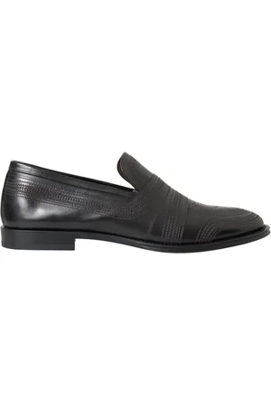 Dolce & Gabbana Buty, Mężczyzna, Czarny, 39 EU, Czarne Skórzane Mokasyny Do Garnituru