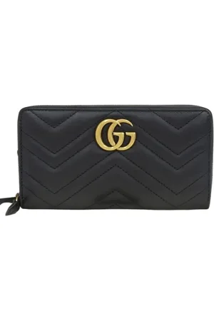 Gucci Pre-owned, Kobieta, Czarny, ONE SIZE, Skóra, Pre-owned skórzane portfele