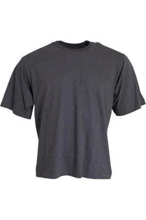 Dolce & Gabbana Koszulki, Mężczyzna, Szary, 2XL, Szara Bawełniana Koszulka z Krótkim Rękawem