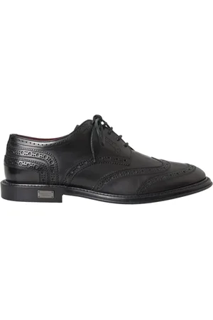 Dolce & Gabbana Buty, Mężczyzna, Czarny, 41 EU, Czarne Wingtip Oxford Formalne Buty