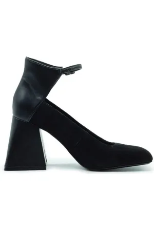 vic matiè Buty, Kobieta, Czarny, 39 EU, Zamsz, Czarna sandałka na wysokim obcasie