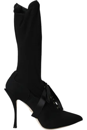 Dolce & Gabbana Buty, Kobieta, Czarny, 38 EU, Czarne Szpilki Śródłyza Buty Kozaki