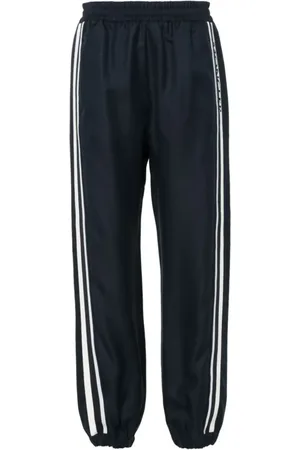 Moncler Spodnie, Kobieta, Niebieski, XS, Niebieskie spodnie z elastycznym pasem