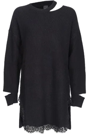 Pinko Sukienki, Kobieta, Czarny, S, Kaszmir, Elegancka Czarna Sukienka