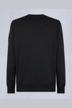 Moose Knuckles Bluzy, Mężczyzna, Czarny, L, Czarno-Złoty Sweter z Okrągłym Dekoltem