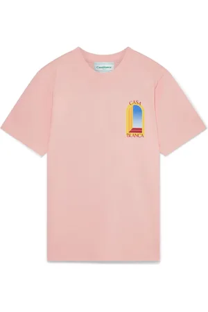 Casablanca Koszulki, Mężczyzna, Różowy, XL, Bawełna, LArche De Jour T-Shirt