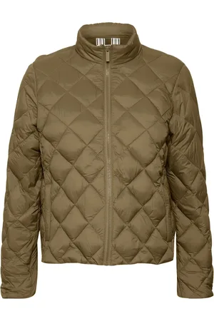 Part Two Kurtki, Kobieta, brązowy, 3XL, Pikowana kurtka z wysokim kołnierzem