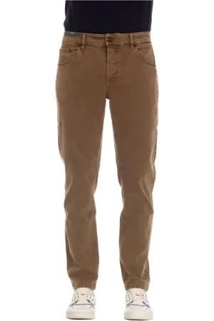 PT Torino Jeansy, Mężczyzna, brązowy, W34, Zamsz, Brązowe Jeansyy Tapered Fit