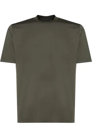 Giuliano Galiano Koszulki, Mężczyzna, Zielony, L, T-shirt z okrągłym dekoltem w kolorze Army