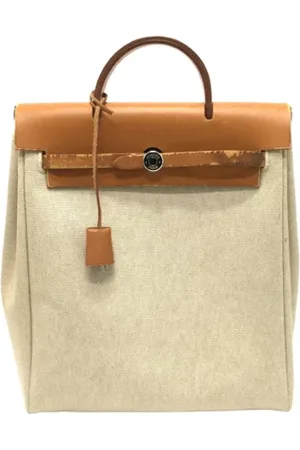 Hermès Pre-owned, Kobieta, Beżowy, ONE SIZE, Pre-owned Canvas backpacks