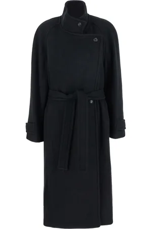 Low Classic Płaszcze, Kobieta, Czarny, M, Nylon, Czarny Wełniany Płaszcz
