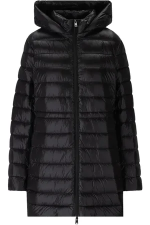 Woolrich Płaszcze, Kobieta, Czarny, S, Długa kurtka wojskowa z odpinaną pikowaną kurtką wewnętrzną
