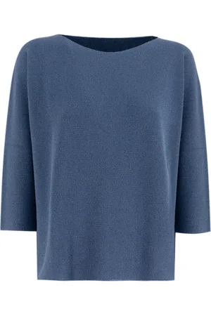LE TRICOT PERUGIA Swetry, Kobieta, Niebieski, S, Lurex Boat-Neck Jumper