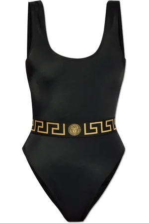 VERSACE Stroje kąpielowe, Kobieta, Czarny, L, Nylon, Jednoczęściowy kostium kąpielowy