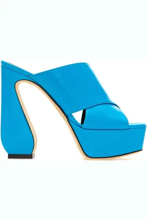 Sergio Rossi Buty, Kobieta, Niebieski, 36 1/2 EU, Stylowe Mules dla Kobiet