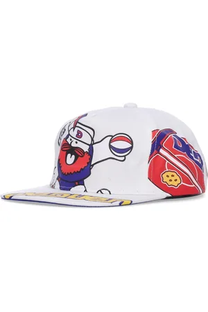 Mitchell & Ness Akcesoria, Mężczyzna, Wielobarwność, ONE SIZE, Denver Nuggets Czapka z Płaskim Daszkiem Biała