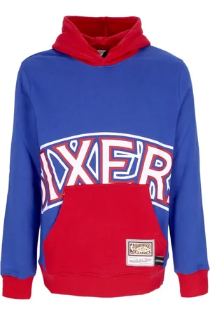 Mitchell & Ness Bluzy, Mężczyzna, Niebieski, L, NBA Big Face Hoodie Hardwood Classics