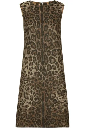 Dolce & Gabbana Sukienki, Kobieta, Wielobarwność, L, Sukienka w panterkę