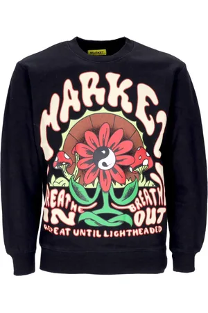 MARKET Bluzy, Mężczyzna, Czarny, S, Czarna Bluza z Nadrukiem