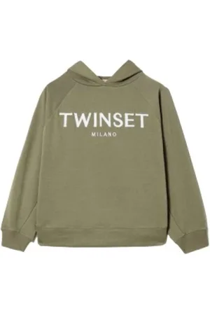 Twin-Set Bluzy, Kobieta, Zielony, XS, Bawełna, Bawełniany Sweter z Raglanowym Rękawem