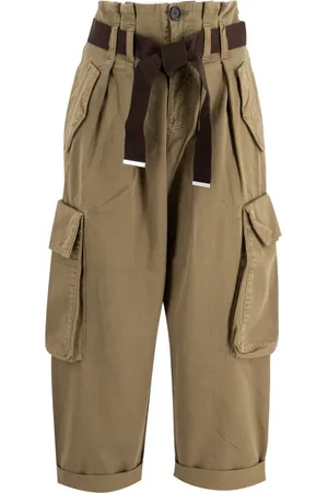 Pinko Spodnie, Kobieta, brązowy, S, Cargo Trend Spodnie z Wysokim Stanem