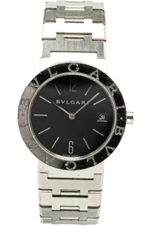 Bvlgari Pre-owned, Mężczyzna, Czarny, ONE SIZE, Pre-owned Stainless Steel watches