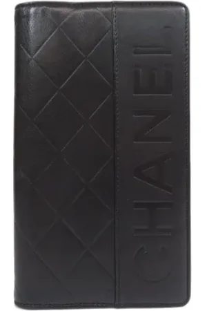 CHANEL Pre-owned, unisex, Czarny, ONE SIZE, Skóra, Pre-owned skórzane portfele