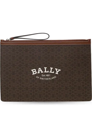 Bally Torebki, Mężczyzna, brązowy, ONE SIZE, Logo Duża Kopertówka Brązowa