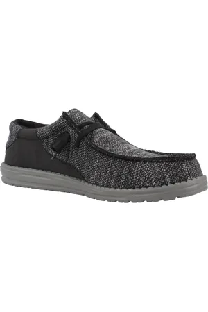 Hey dude Buty, Mężczyzna, Czarny, 44 EU, Stylowe Wally Stitch Flecked Buty na Sznurowadła