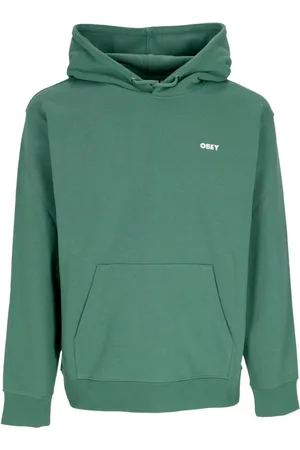 Obey Bluzy, Mężczyzna, Zielony, L, Lekki Palmowy Sweter z Kapturem