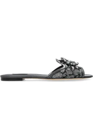 Dolce & Gabbana Buty, Kobieta, Szary, 36 EU, Klapki `Bianca`
