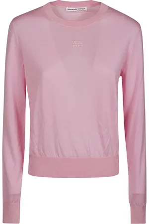 Alexander Wang Swetry, Kobieta, Różowy, M, Sweter z Wytłoczonym Logo