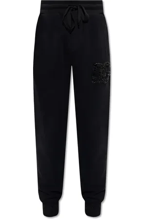 Dolce & Gabbana Spodnie, Mężczyzna, Czarny, M, Spodnie Dresowe Z Logo