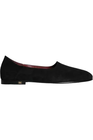 Dolce & Gabbana Buty, Mężczyzna, Czarny, 39 EU, Zamsz, Czarne Zamszowe Slip-On Formalne Lordsy
