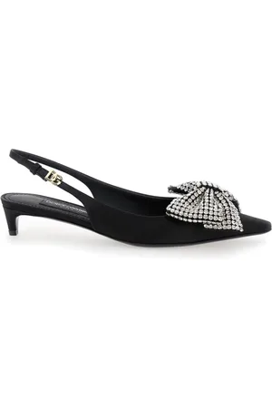 Dolce & Gabbana Buty, Kobieta, Czarny, 38 1/2 EU, Czarny Kitten Heel z Kokardą Svarovsky