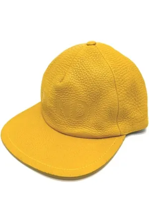 Fendi Pre-owned, Mężczyzna, Żółty, ONE SIZE, Pre-owned Leather hats