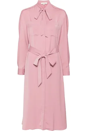 Maison Kitsuné Sukienki, Kobieta, Różowy, L, Casual Sukienka Koszulowa