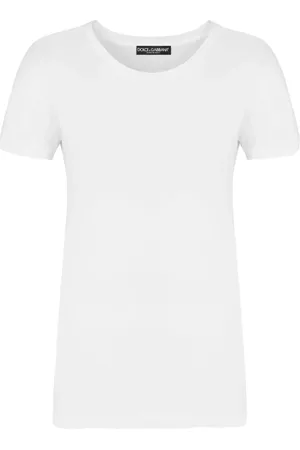 Dolce & Gabbana Koszulki, Kobieta, Biały, 2XS, Casual Bawełniany T-shirt