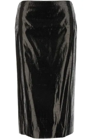 Alexander McQueen Spódnice, Kobieta, Czarny, S, Stylowa Czarna Spódnica z Kanwy