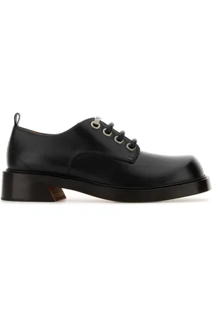 Alexander McQueen Buty, Mężczyzna, Czarny, 40 EU, Czarne skórzane buty wiązane