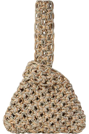 Hibourama Torebki, Kobieta, Żółty, ONE SIZE, Satyna, Złoty Cień Satynowy Węzeł Clutch