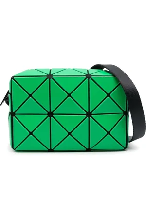 Issey Miyake Torebki, Kobieta, Zielony, ONE SIZE, Poliester, Zielona Torba na Ramię Cuboid